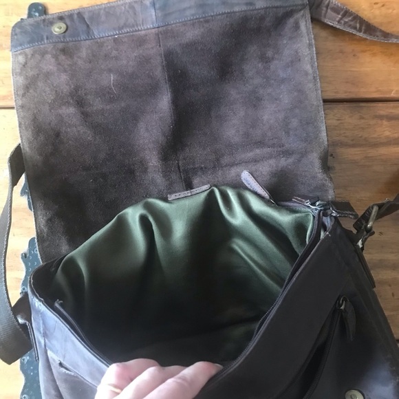 Leabags Leather Messenger Bag Shoulder Strap Brown Laptop Briefcase - Picture 6 of 7